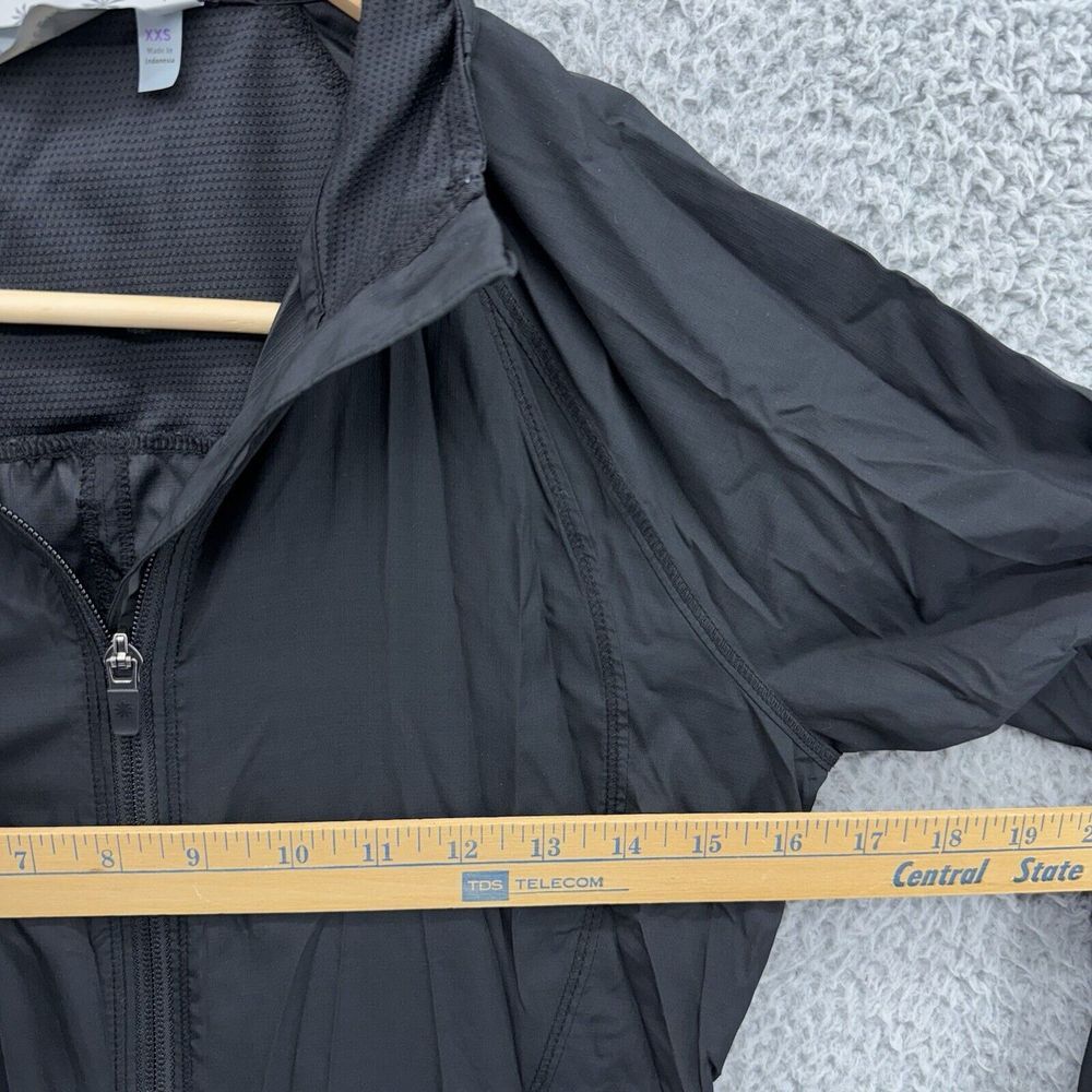 ATHLETA Womens XXS Black Lightweight‎ Windbreaker Jacket Full Zip Vented Pockets - Picture 4 of 7